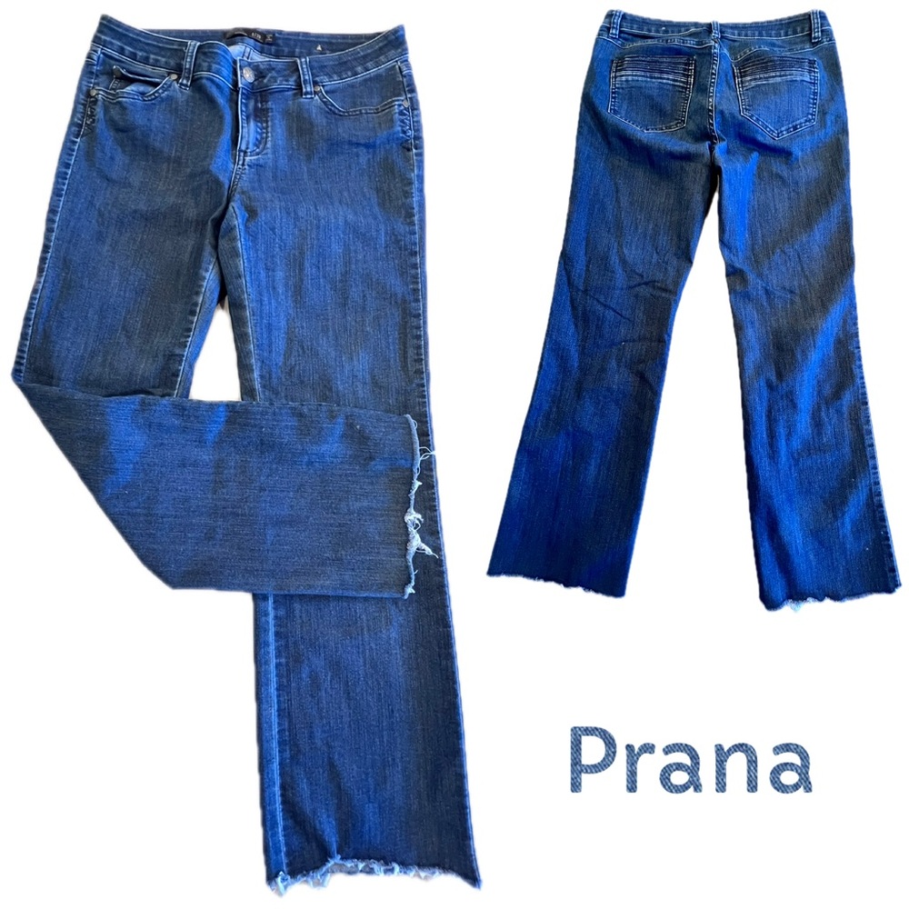 Prana Jeans Frayed Hem Decorative Back Pockets Sz 8/29